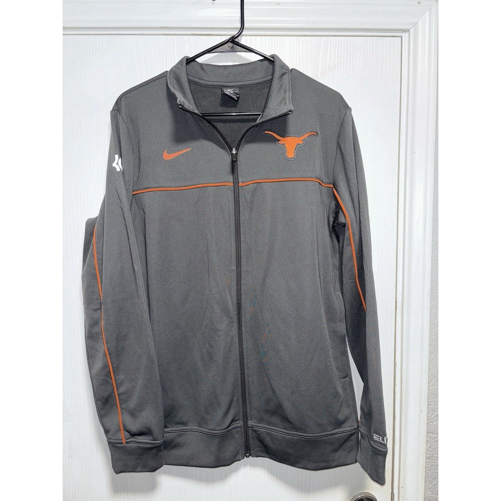 Nike Texas Longhorns KD Elite Basketball Jacket Warmup Hoodie Gray Sz Med